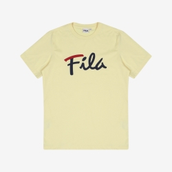 Fila Crayon Logo - Miesten Poolopaita - Keltainen | FI-46457